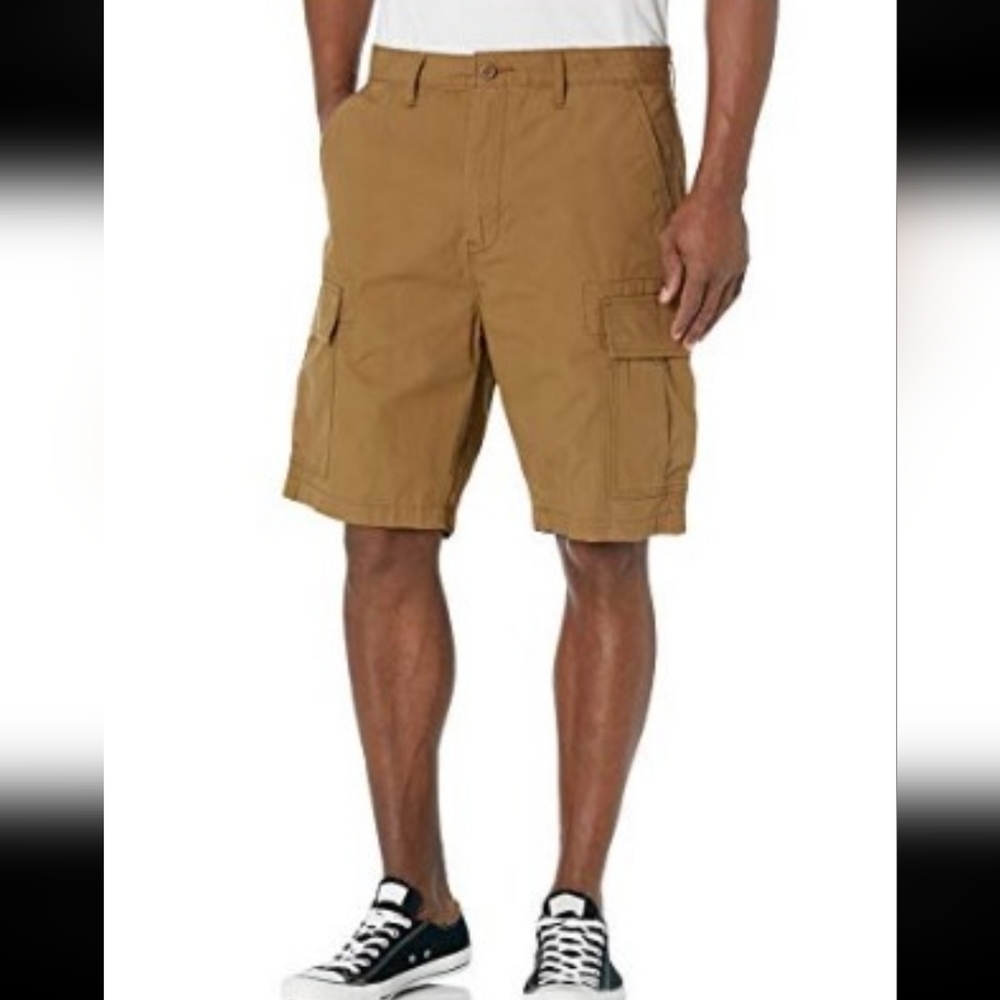 Levi's High-Rise Khaki Utility Work Cargo Shorts Size 33 Men Brown